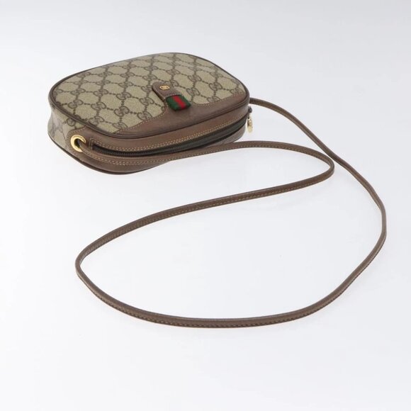GUCCI GG Supreme Web Sherry Line Shoulder Bag PVC Beige 007 754 6112 Auth - Picture 11 of 15